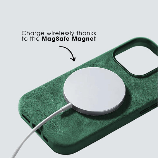 מגן מלא אייפון אלקנטרה + ארנק MagSafe® - ירוק חצות