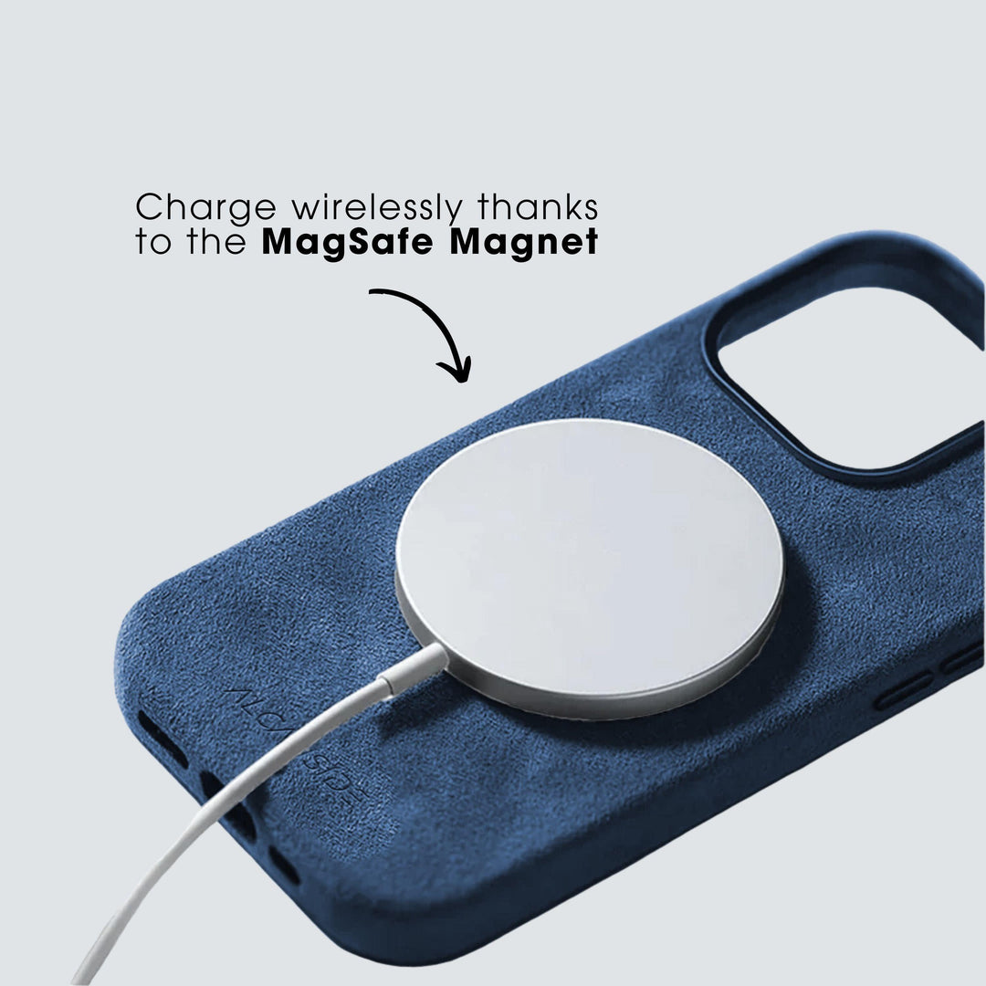 מגן מלא אייפון אלקנטרה + ארנק MagSafe® - כחול ים