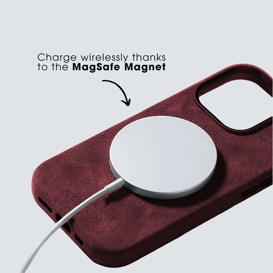 מגן מלא אייפון אלקנטרה + ארנק MagSafe® - אדום